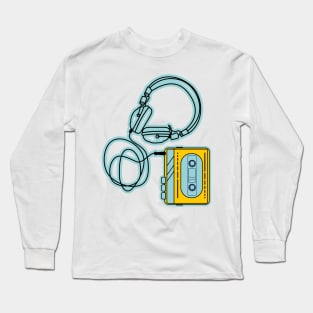 70's yellow cassette player Long Sleeve T-Shirt